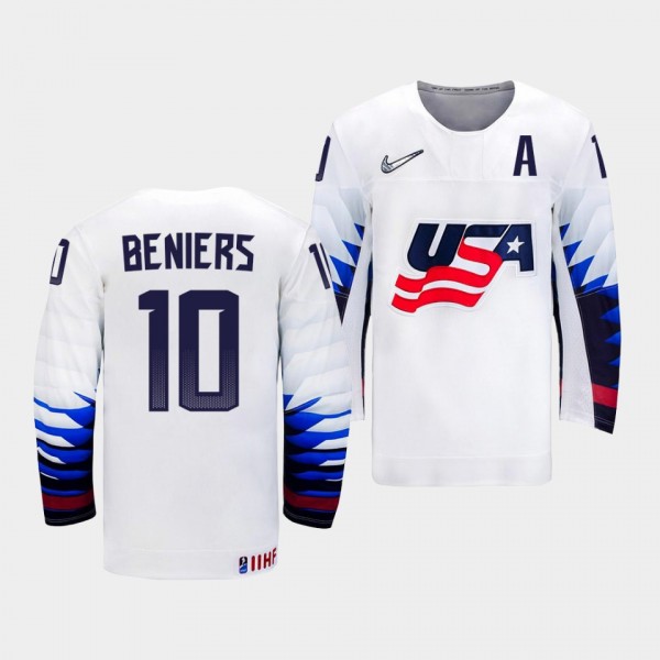 USA Hockey #10 Matthew Beniers 2022 IIHF World Jun...