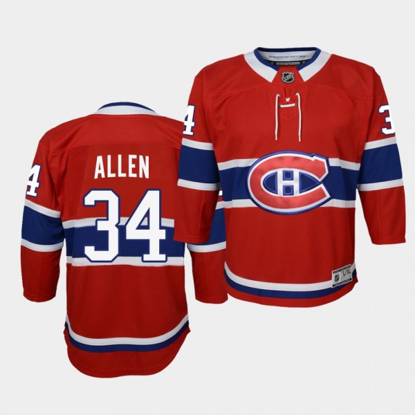 Jake Allen Youth Jersey Canadiens Home Red Breakaw...