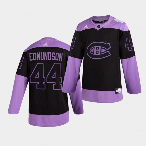 Montreal Canadiens Joel Edmundson HockeyFightsCancer Jersey Purple Authentic