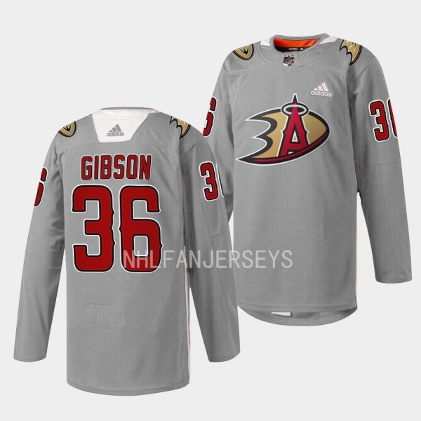 Anaheim Ducks 2023 Angels Night John Gibson #36 Gr...