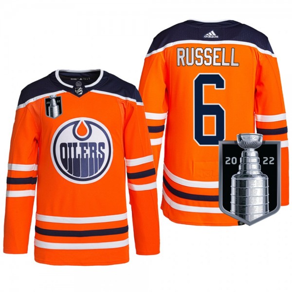 Kris Russell Edmonton Oilers Orange Jersey 2022 St...